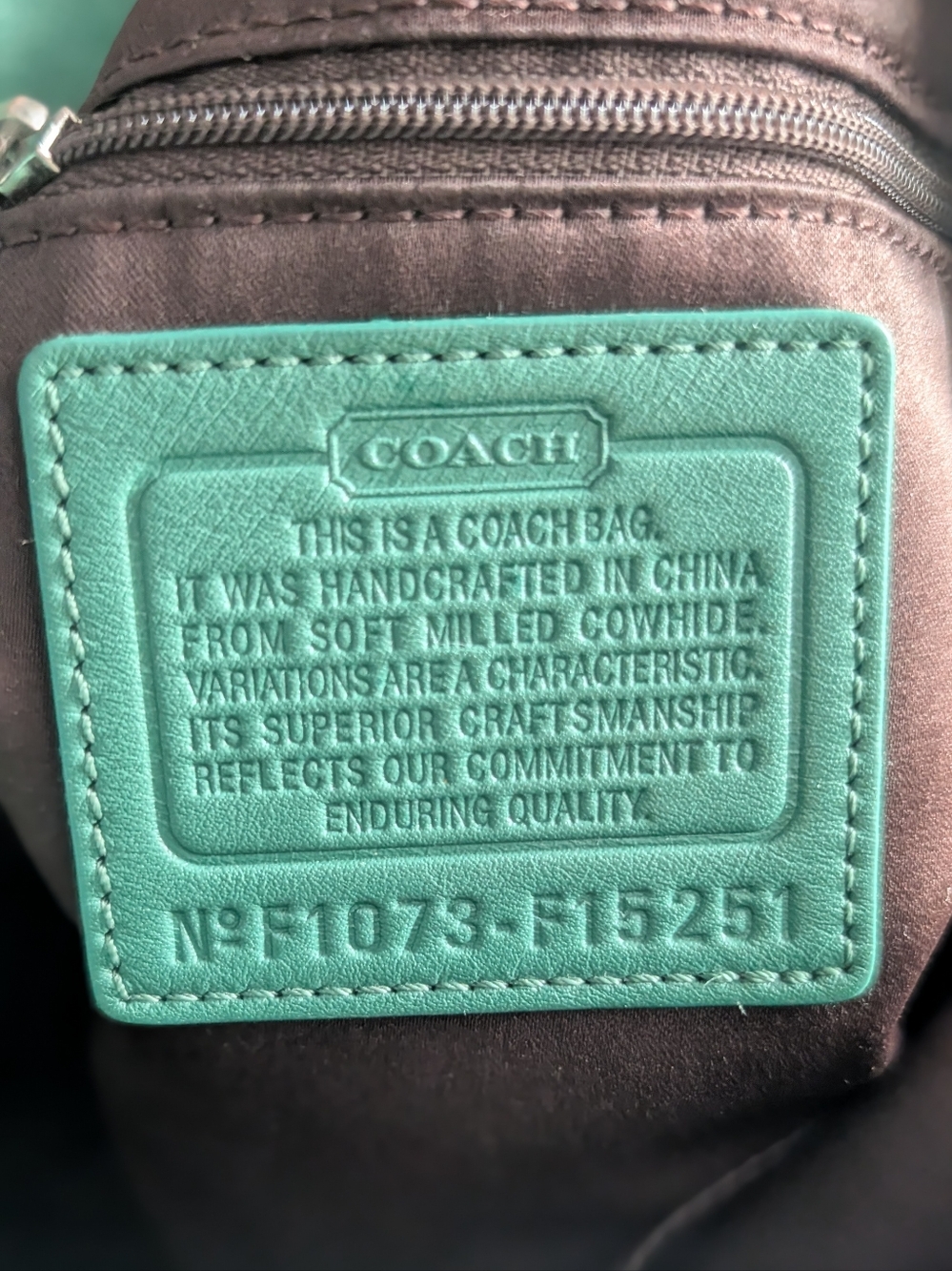 Coach Carly Mint Green Leather Bag - COA INCLUDED - Style F15251 - Picture 2 of 14